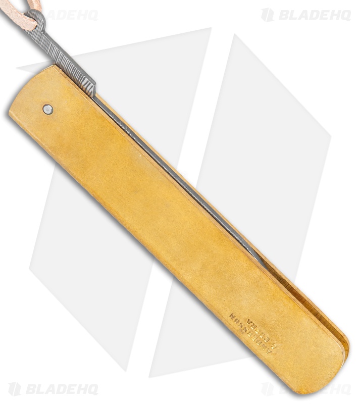 Andersson & Copra Urban Husky Knife | Brass + Damascus - Blade HQ