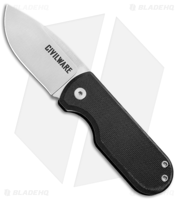 Civilware Pointer Friction Folder Knife Black G-10 (2.25" Satin)