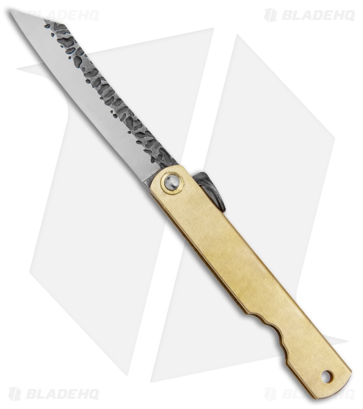 Higonokami Hoseki Folding Knife Brass (2.95" Black)