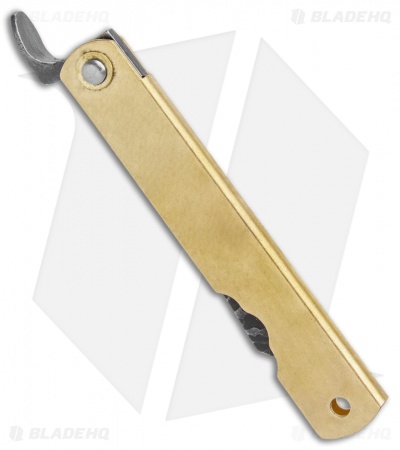 Higonokami Hoseki Folding Knife Brass (2.95" Black)