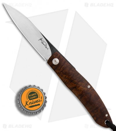 Kansei Matsuno Custom F022M Friction Folder Knife Ringed Gidgee (3" Satin)