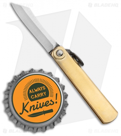 Nagao Higonokami Friction Folder 55mm Brass (1.5" SK) HIGO-01RS