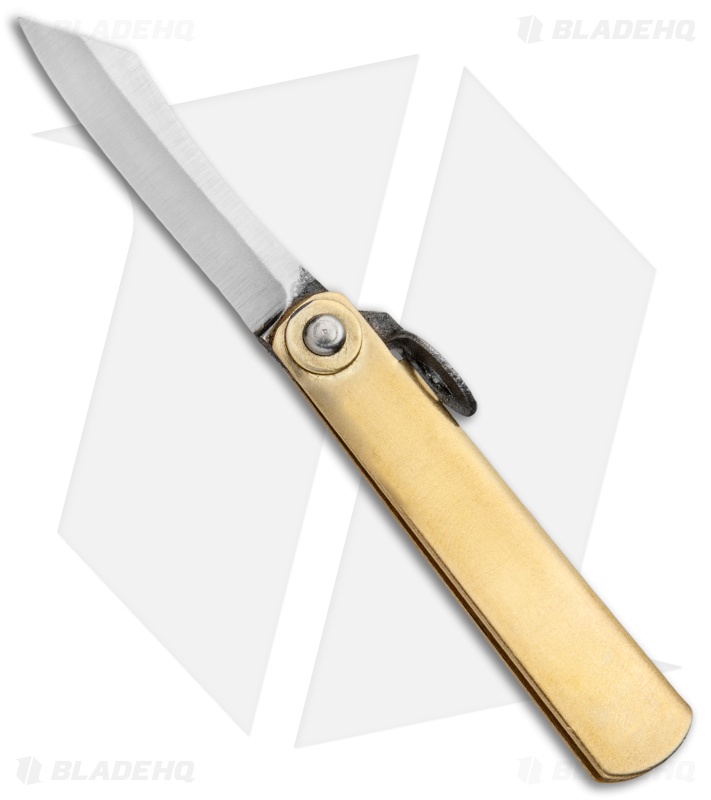 Nagao Higonokami | Friction Folder Knife | Brass w/ Red Sheath