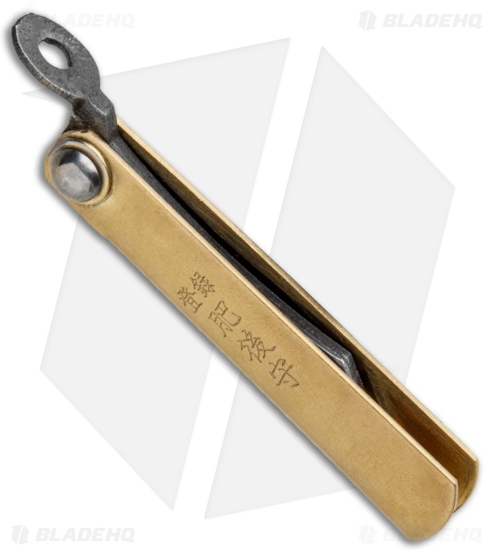 Nagao Higonokami | Friction Folder Knife | Brass w/ Red Sheath