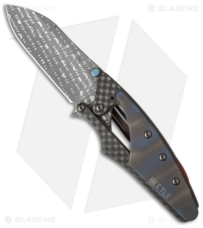 G&G Hawk Custom Beetle Flipper LSCF Knife (2.63" Damascus) #17