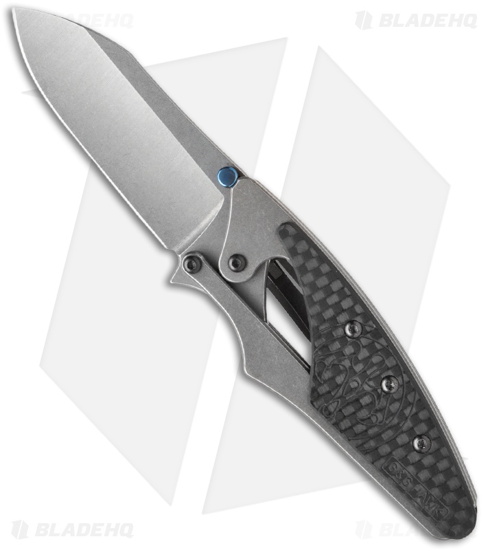 G&G Hawk Beetle Flipper Knife Carbon Fiber (2.63" Stonewash)