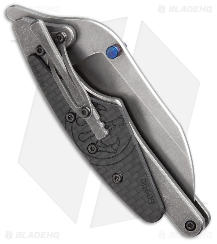 G&G Hawk Beetle Flipper Knife Carbon Fiber (2.63" Stonewash)