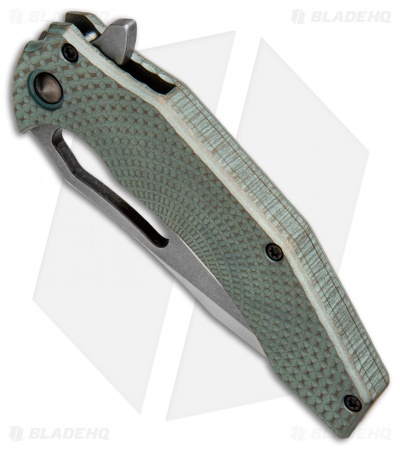 Gavko Custom Spinner 2.0 Frame Lock Knife Green Stud Ti (3.5" Satin/SW)