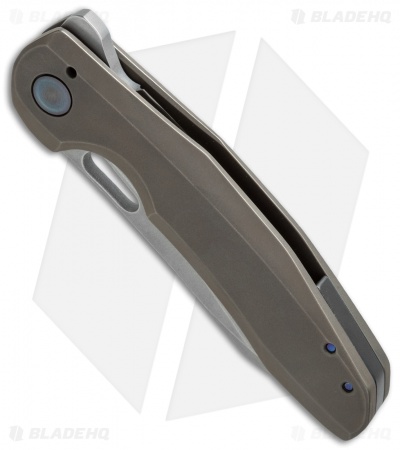 TuffKnives Custom Tanic 2 Flipper Knife Bronzed Ti (3.5" Stonewash)
