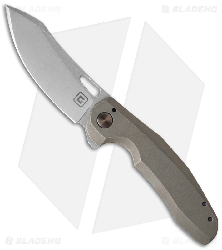 TuffKnives Custom Tanic 2 Flipper Knife Bronzed Ti (3.5" Stonewash)