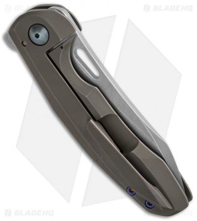 TuffKnives Custom Tanic 2 Flipper Knife Bronzed Ti (3.5" Stonewash)