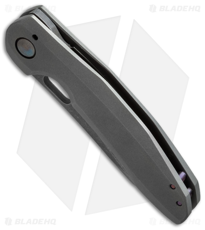 TuffKnives Custom Tanic 2 Knife Gray BB Titanium (3.5" Acid SW)