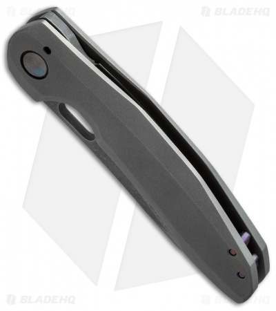 TuffKnives Custom Tanic 2 Knife Gray BB Titanium (3.5" Acid SW)