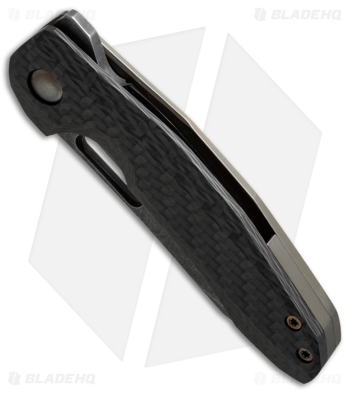 TuffKnives Custom Tanic 2 Flipper Knife CF/Ti (3.5" Acid SW)