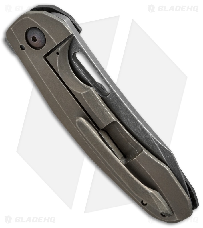 TuffKnives Custom Tanic 2 Flipper Knife CF/Ti (3.5" Acid SW)