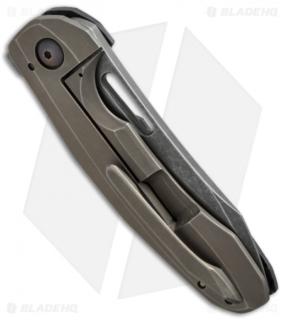 TuffKnives Custom Tanic 2 Flipper Knife CF/Ti (3.5" Acid SW)