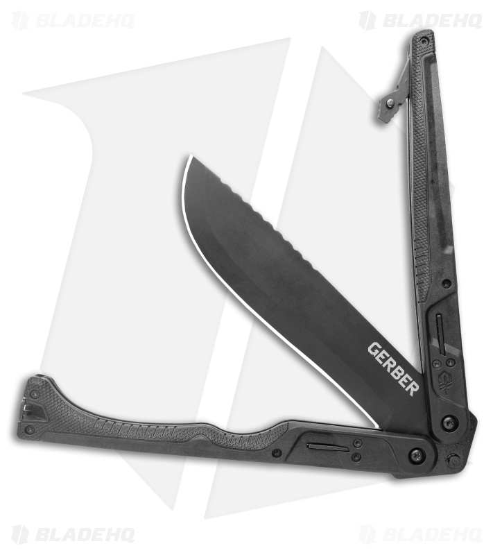 Gerber Doubledown QuadLock Folding Machete Knife Black (6.8" Black)