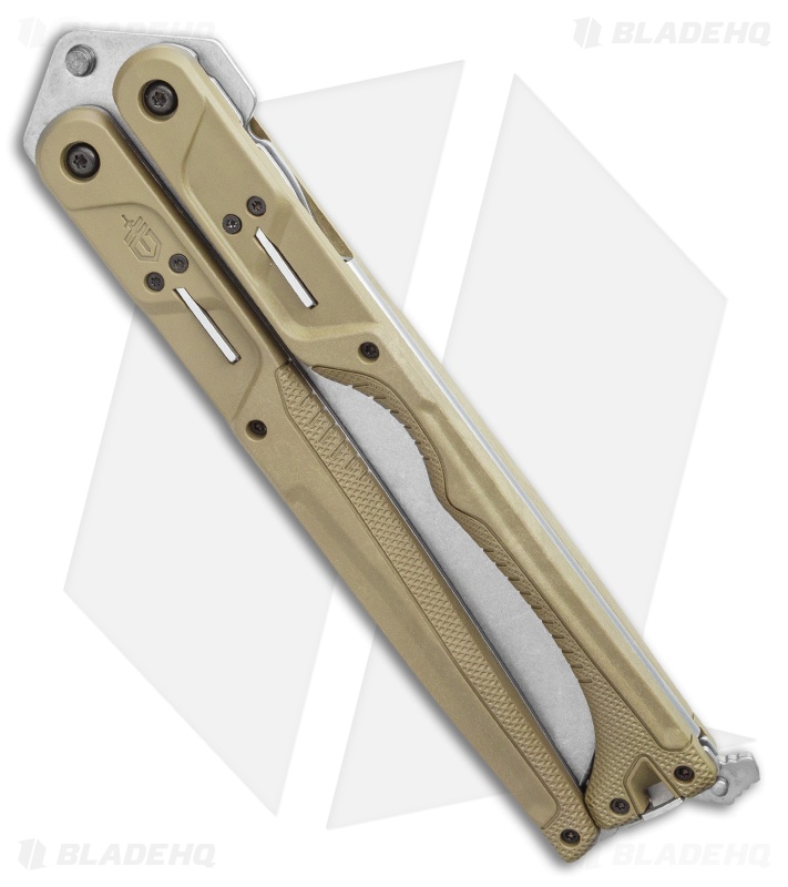 Gerber Doubledown QuadLock Folding Machete Knife Green (6.8" Stonewash)