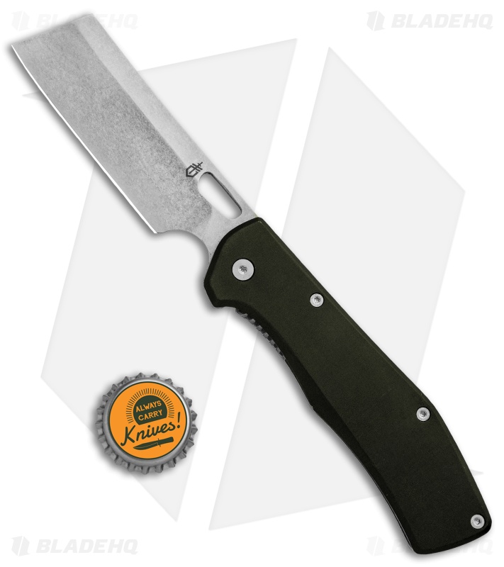 Gerber FlatIron Cleaver Frame Lock Knife Dark Gray Aluminum (3.5" Stonewash) 