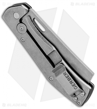 Gerber FlatIron Cleaver Frame Lock Knife Dark Gray Aluminum (3.5" Stonewash) 
