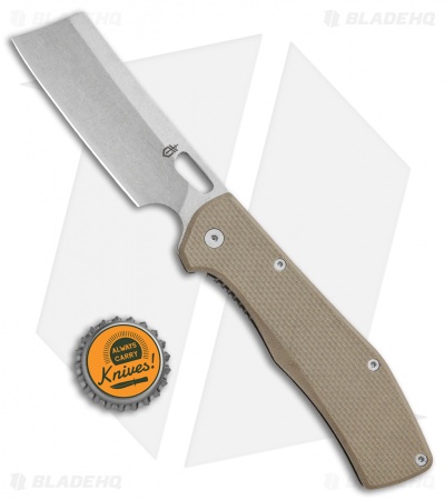 Gerber FlatIron Cleaver Frame Lock Knife Desert Tan G-10 (3.6" Stonewash) 