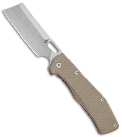 Gerber FlatIron Cleaver Frame Lock Knife Desert Tan G-10 (3.6&quot; Stonewash)  | 91229