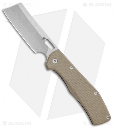 Gerber FlatIron Cleaver Frame Lock Knife Desert Tan G-10 (3.6" Stonewash) 
