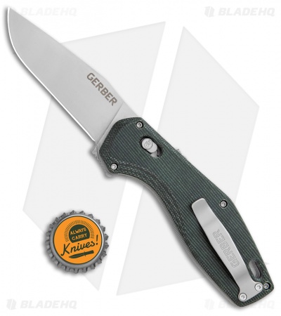 Gerber Hyperflip Assisted Opening Knife Olive Green Micarta (3.4" PVD) 30-001853