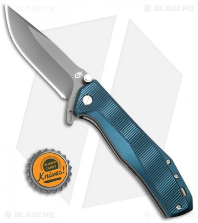 Gerber Index Liner Lock Knife Blue Aluminum (3.3" Gray) 30-001356