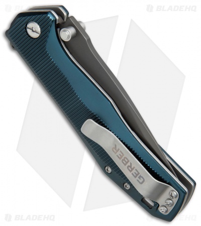 Gerber Index Liner Lock Knife Blue Aluminum (3.3" Gray) 30-001356