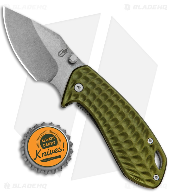 Gerber Kettlebell Frame Lock Knife Sage Green Al (2.5" Stonewash) 30-001521