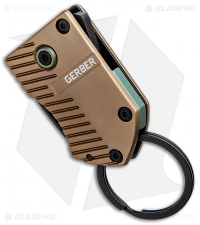 Gerber Key Note Compact Key Chain Knife Tan Aluminum (1" Black)