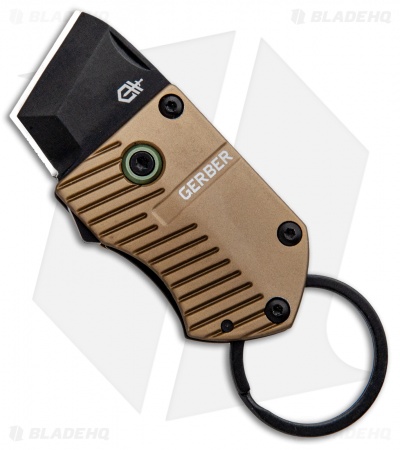 Gerber Key Note Compact Key Chain Knife Tan Aluminum (1" Black)