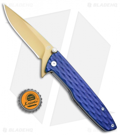 Gerber One-Flip Liner Lock Knife Blue Aluminum (3.2" Gold) 30-001354