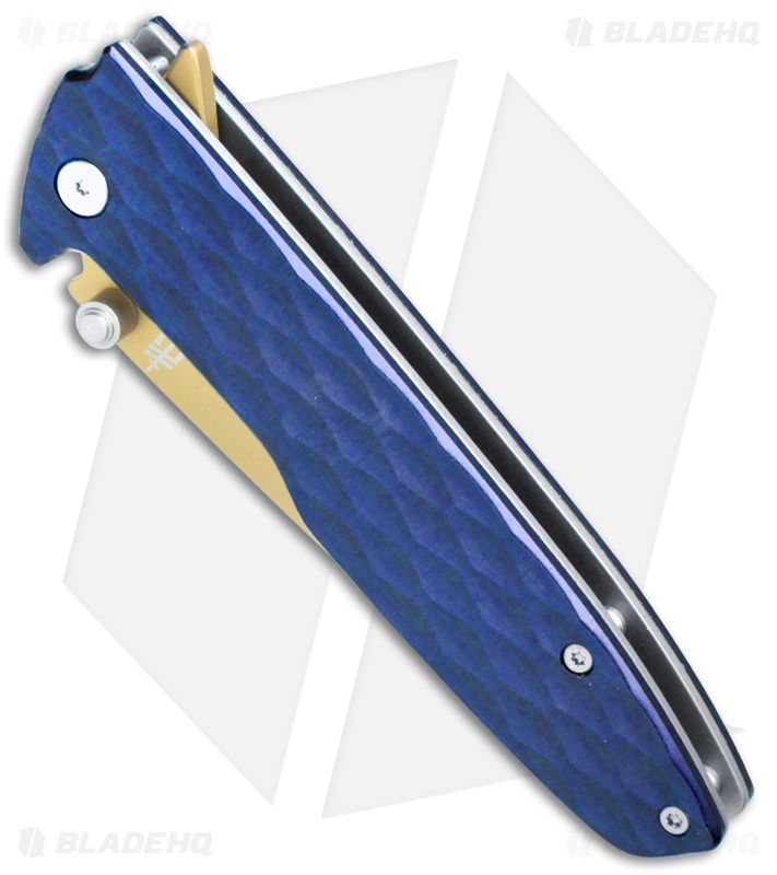 Gerber One-Flip Liner Lock Knife Blue Aluminum (3.2" Gold) 30-001354