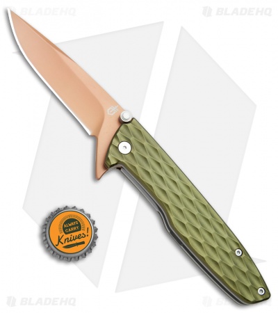 Gerber One-Flip Liner Lock Knife Green (3.2" Bronze) 30-001353