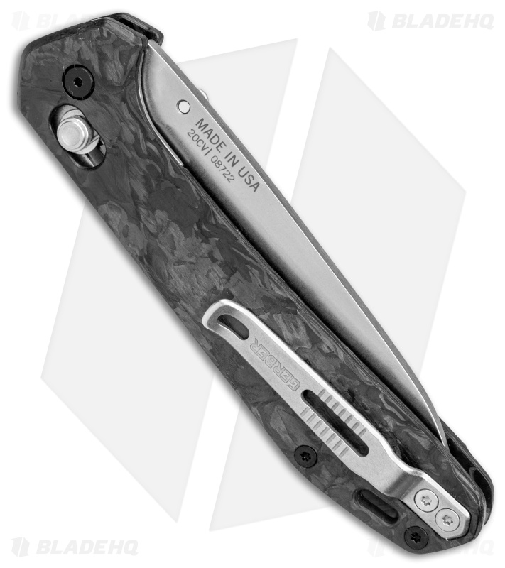 Gerber Savvy Pivot Lock Knife Carbon Fiber (3.5" Stonewash 20CV) 30-001846