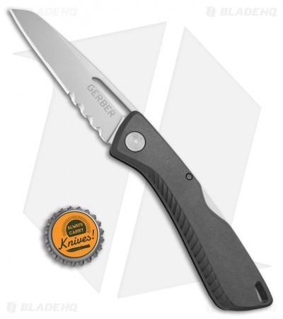 Gerber Shark Belly Lock Back Knife Gray GFN (3.2"  Satin Serr) 31-003216