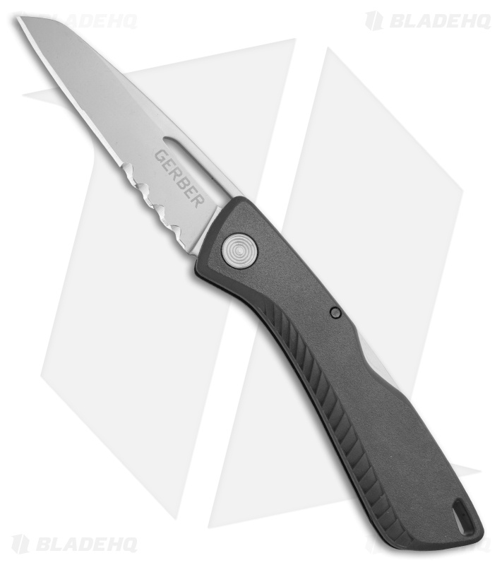 Gerber Shark Belly Lock Back Knife Gray GFN (3.2"  Satin Serr) 31-003216