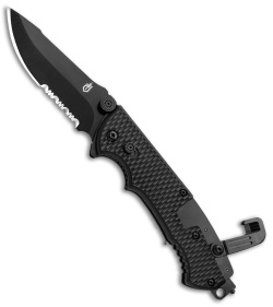 Gerber Hinderer CLS Combat Life Saver Rescue Knife (3.5" Black Serr) 1870