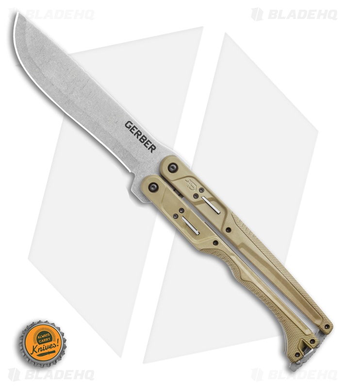 Gerber Doubledown QuadLock Folding Machete Knife Green (6.8" Stonewash)