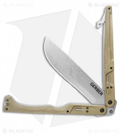 Gerber Doubledown QuadLock Folding Machete Knife Green (6.8" Stonewash)