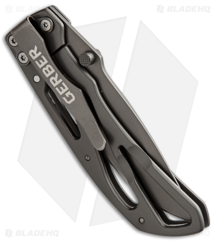 Gerber Powerframe Clip Point Frame Lock Knife (3" Gray Serr) 22-41964