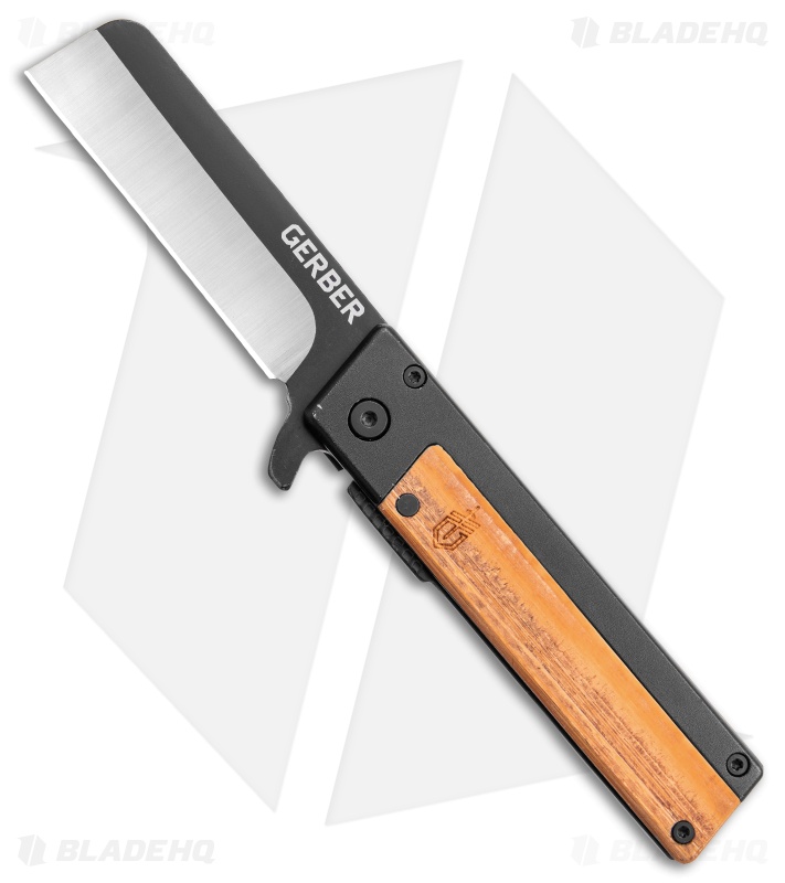 Gerber Quadrant Flipper Frame Lock Knife Bamboo + Barbill Wallet Clam Pack