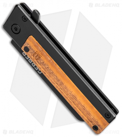 Gerber Quadrant Flipper Frame Lock Knife Bamboo + Barbill Wallet Clam Pack