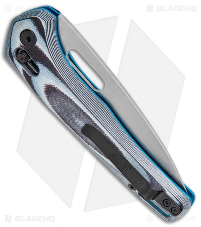 Gerber Sumo Pivot Lock Knife Black/White/Cyan G-10 (3.9"Stonewash) 30-001815