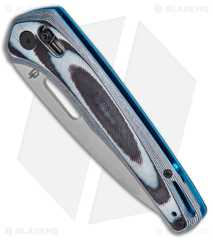 Gerber Sumo Pivot Lock Knife Black/White/Cyan G-10 (3.9"Stonewash) 30-001815
