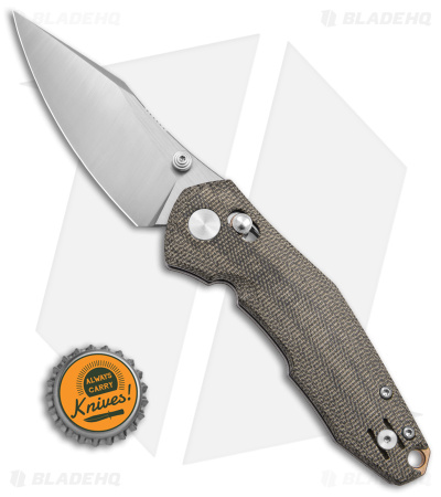 GiantMouse Vox/Anso ACE Nazca Bar Lock Knife Green Micarta (3.2" Satin M390)