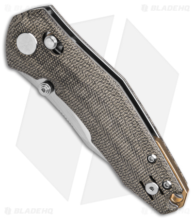 GiantMouse Vox/Anso ACE Nazca Bar Lock Knife Green Micarta (3.2" Satin M390)