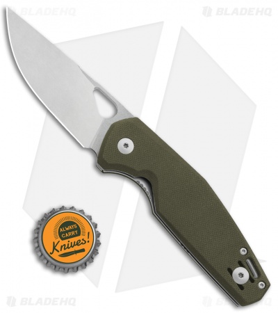 GiantMouse Vox/Anso ACE Nimbus Liner Lock Knife Green G-10 (3" Stonewash M390)